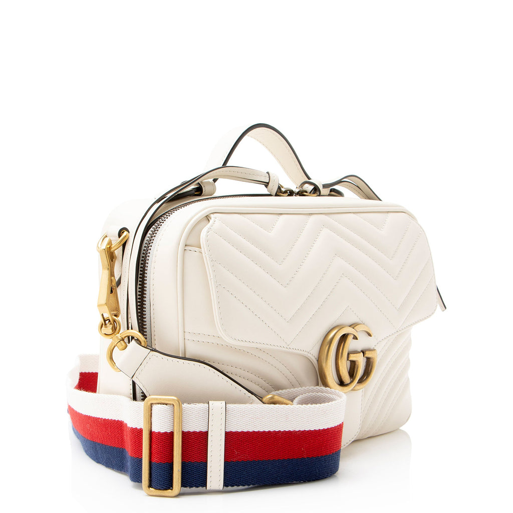 Gucci Matelasse Leather GG Marmont Zip Around Top Handle