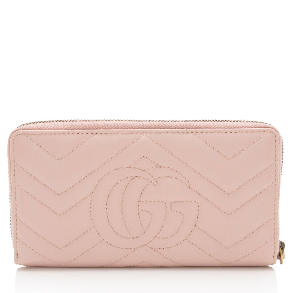 Gucci Matelasse Leather GG Marmont Zip Around Wallet