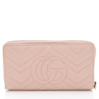 Gucci Matelasse Leather GG Marmont Zip Around Wallet