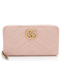 Gucci Matelasse Leather GG Marmont Zip Around Wallet