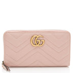 Gucci Matelasse Leather GG Marmont Zip Around Wallet
