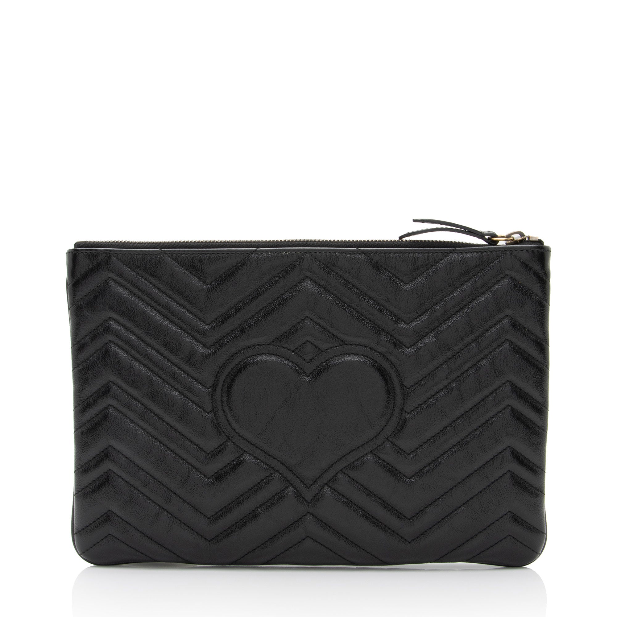 Gucci Matelasse Leather GG Marmont Zip Pouch