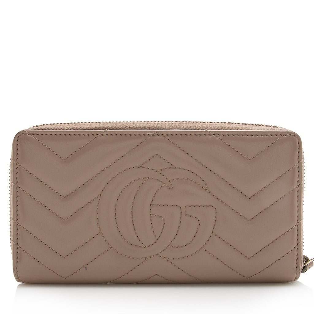 Gucci Matelasse Leather GG Marmont Zip Wallet (SHF-22654)