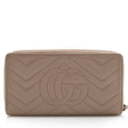 Gucci Matelasse Leather GG Marmont Zip Wallet (SHF-22654)