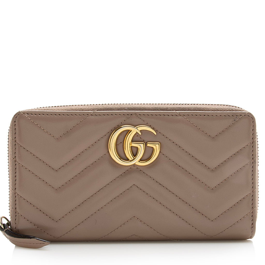 Gucci Matelasse Leather GG Marmont Zip Wallet (SHF-22654)