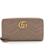 Gucci Matelasse Leather GG Marmont Zip Wallet (SHF-22654)