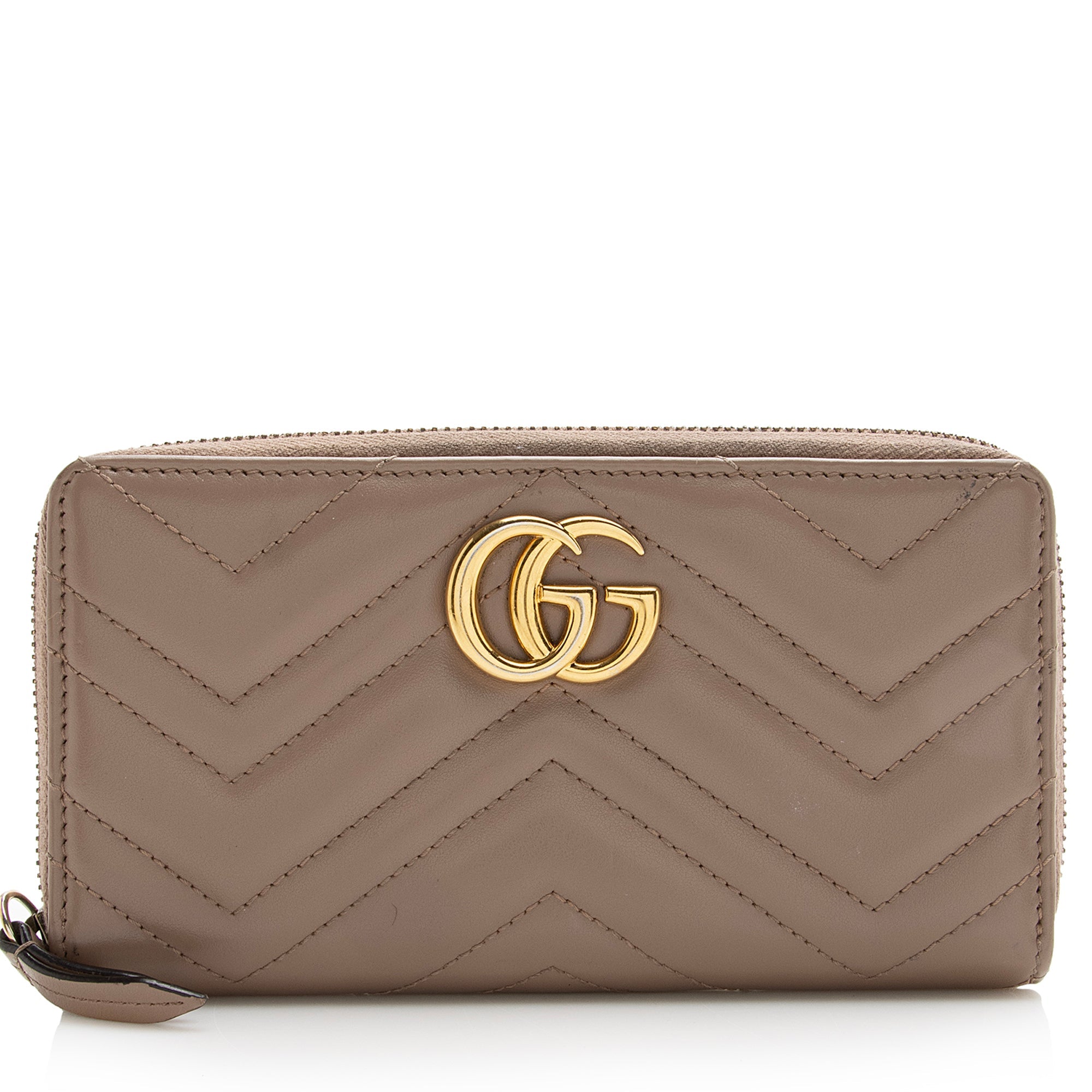 Gucci Matelasse Leather GG Marmont Zip Wallet (SHF-22654)