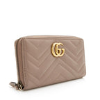 Gucci Matelasse Leather GG Marmont Zip Wallet (SHF-22654)