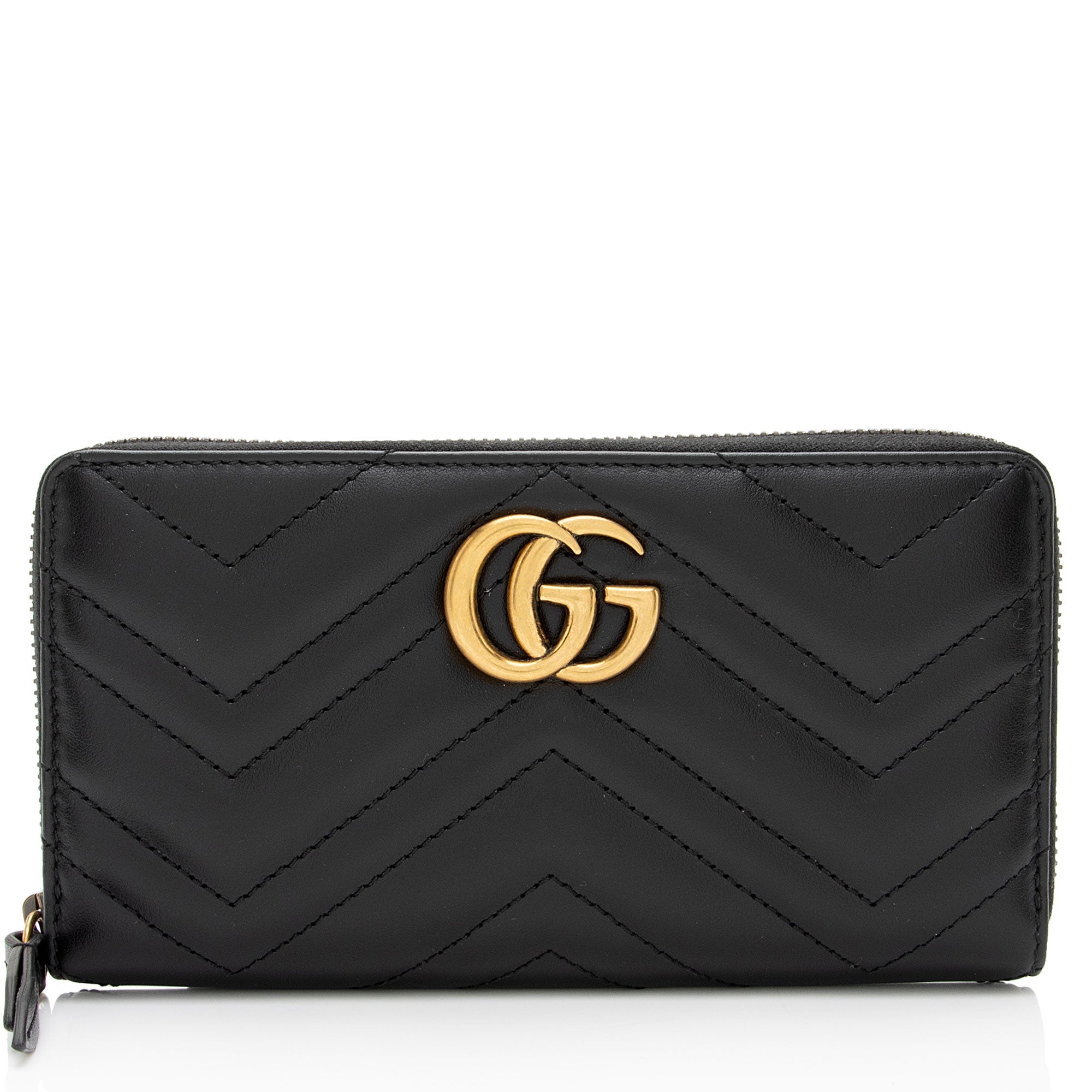 Gucci Matelasse Leather GG Marmont Zip Wallet (SHF-svROoG)