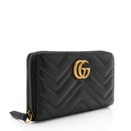 Gucci Matelasse Leather GG Marmont Zip Wallet (SHF-svROoG)