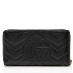 Gucci Matelasse Leather GG Marmont Zip Wallet