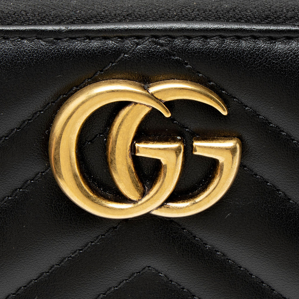 Gucci Matelasse Leather GG Marmont Zip Wallet