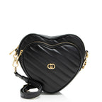 Gucci Matelasse Leather Interlocking G Heart Mini Shoulder Bag