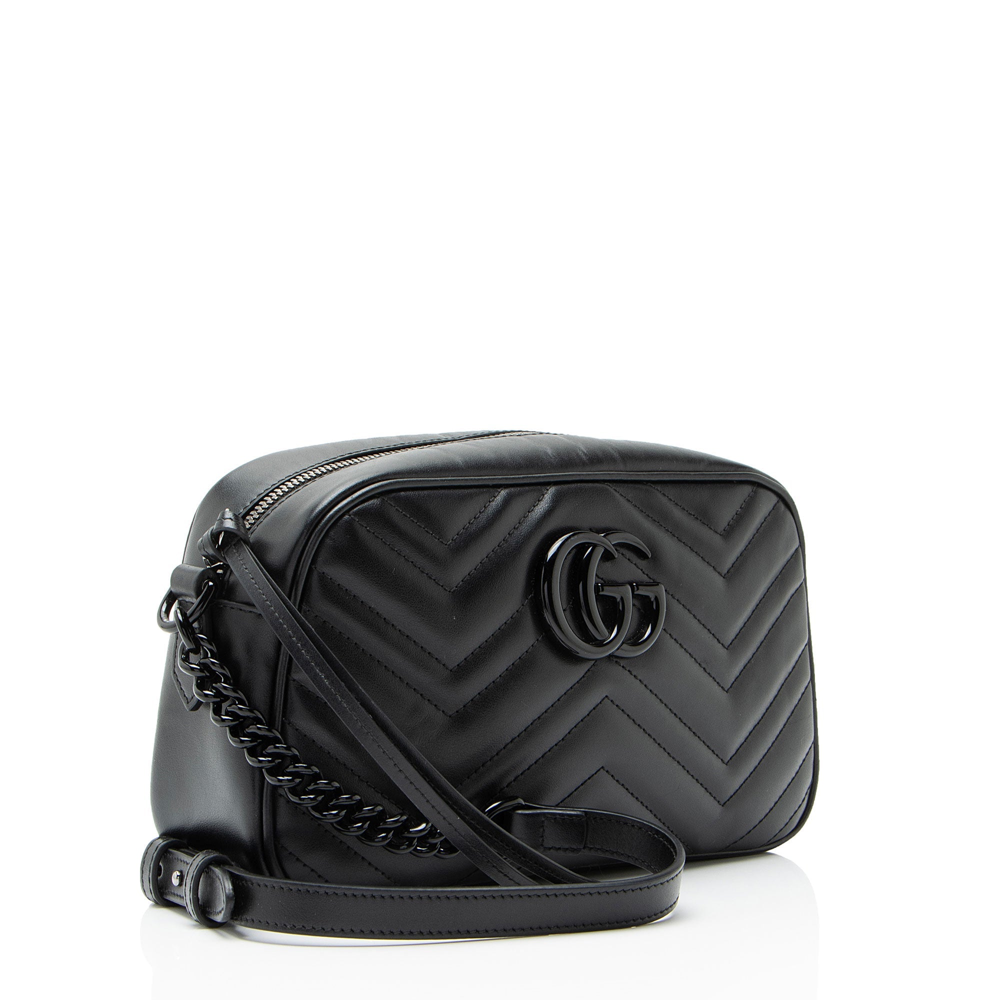 Gucci Matelasse Leather Monochrome GG Marmont Small Camera Bag