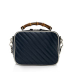 Gucci Matelasse Leather Torchon GG Marmont Bamboo Top Handle Bag (SHF-cATh2Q)