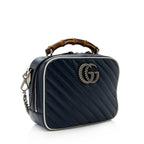 Gucci Matelasse Leather Torchon GG Marmont Bamboo Top Handle Bag (SHF-cATh2Q)