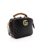 Gucci Matelasse Leather Torchon GG Marmont Bamboo Top Handle Bag (SHF-8zPXp4)
