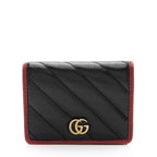 Gucci Matelasse Leather Torchon GG Marmont Card Case Wallet (SHF-dh8qb0)