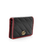 Gucci Matelasse Leather Torchon GG Marmont Card Case Wallet (SHF-dh8qb0)