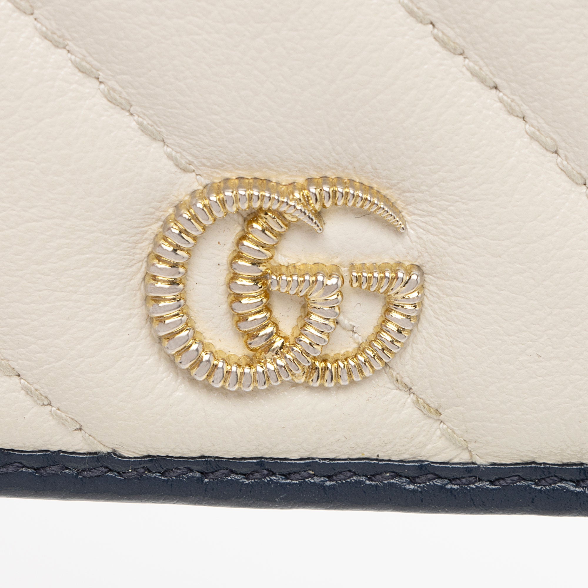 Gucci Matelasse Leather Torchon GG Marmont Card Case (SHF-q1dspc)