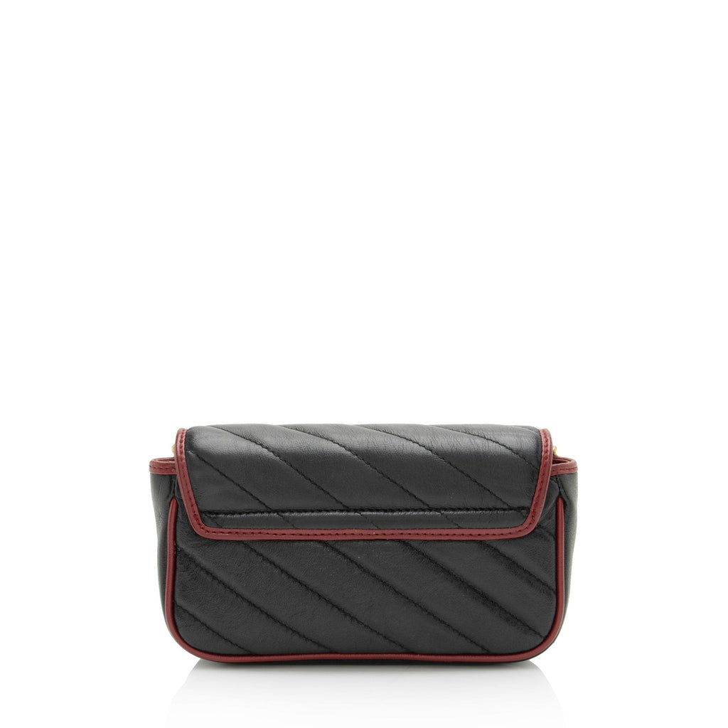Gucci Matelasse Leather Torchon GG Marmont Mini Flap Bag