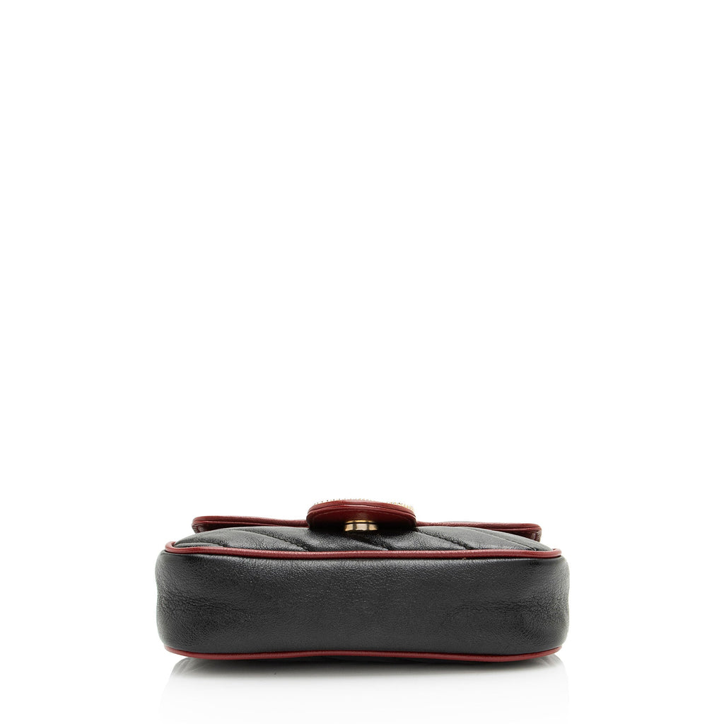 Gucci Matelasse Leather Torchon GG Marmont Mini Flap Bag