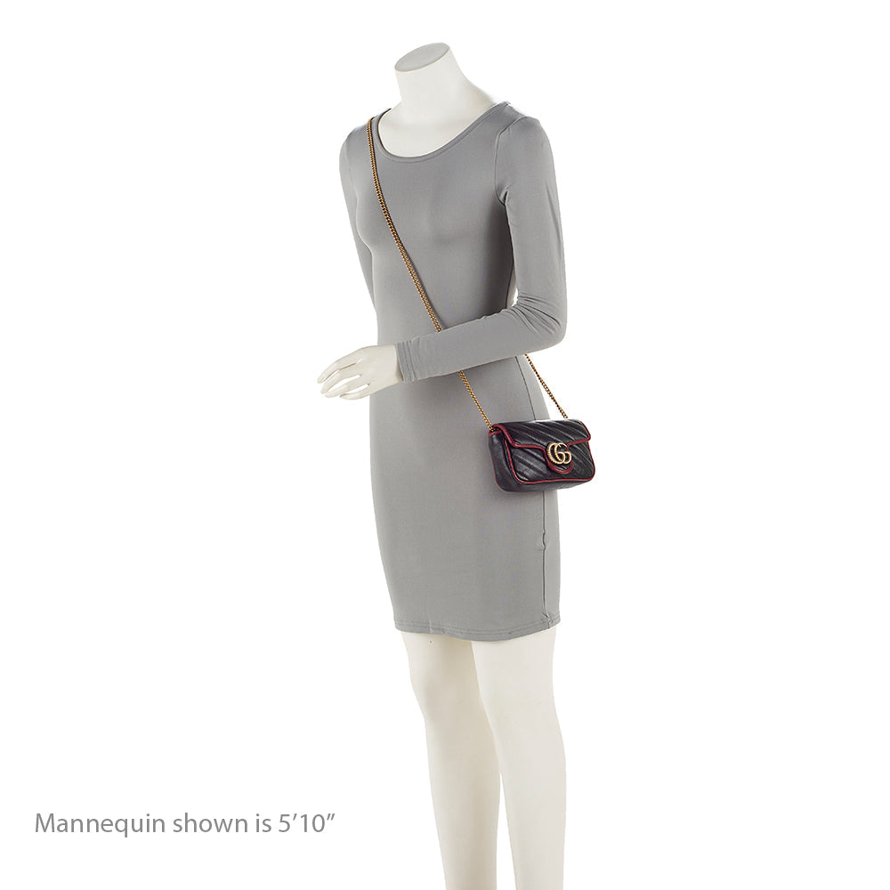 Gucci Matelasse Leather Torchon GG Marmont Mini Flap Bag