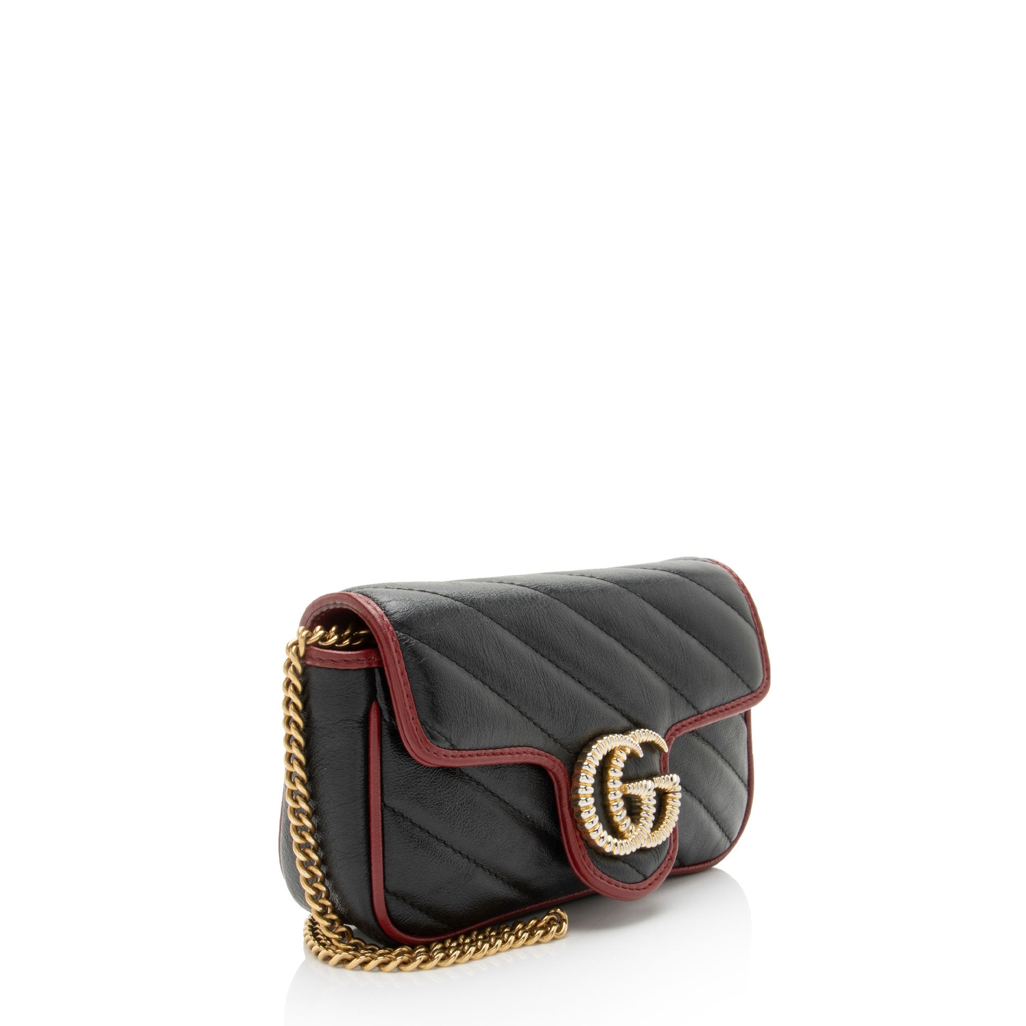Gucci Matelasse Leather Torchon GG Marmont Mini Flap Bag