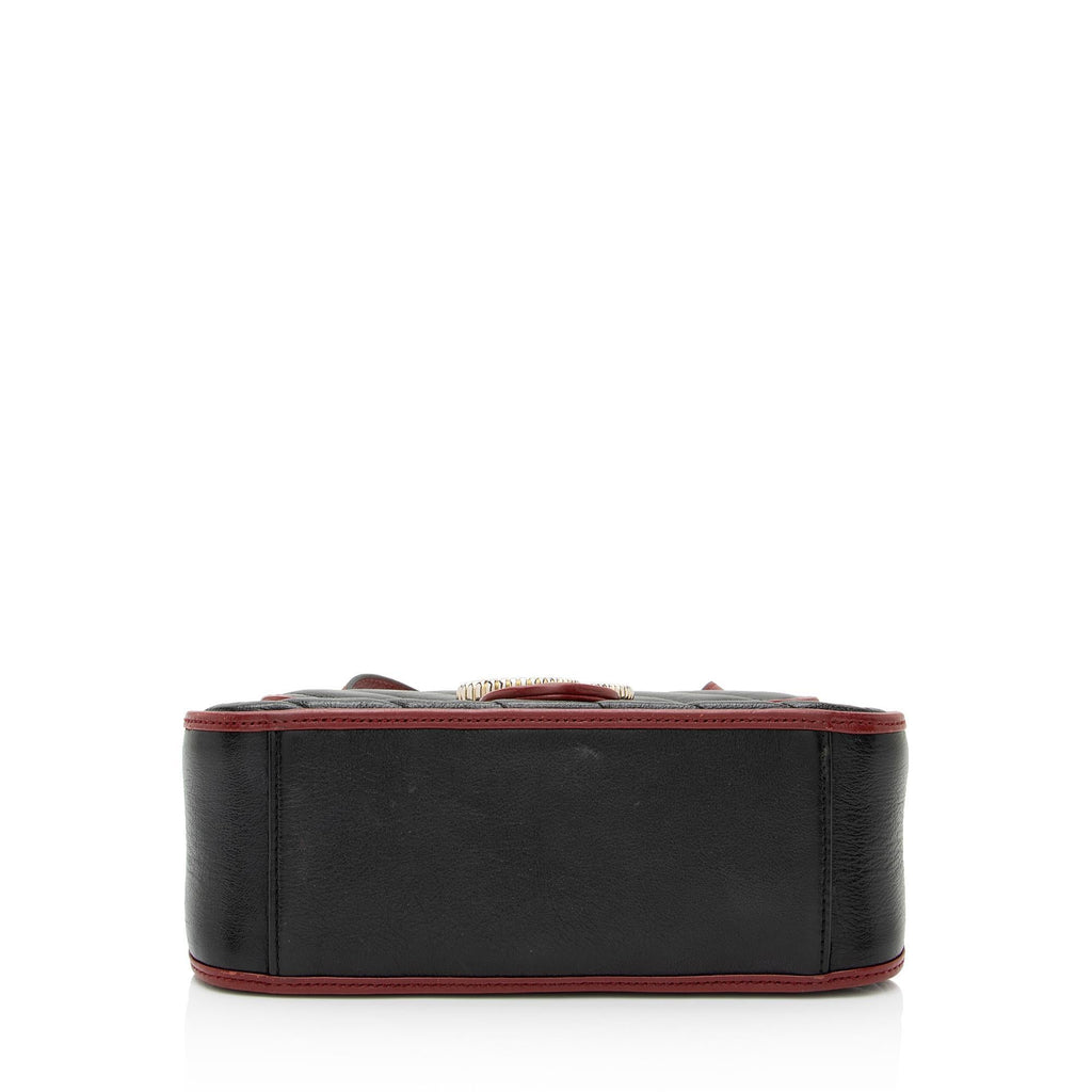 Gucci Matelasse Leather Torchon GG Marmont Mini Top Handle Bag (SHF-bIyeeK)