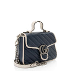 Gucci Matelasse Leather Torchon GG Marmont Mini Top Handle (SHF-MlSIP6)