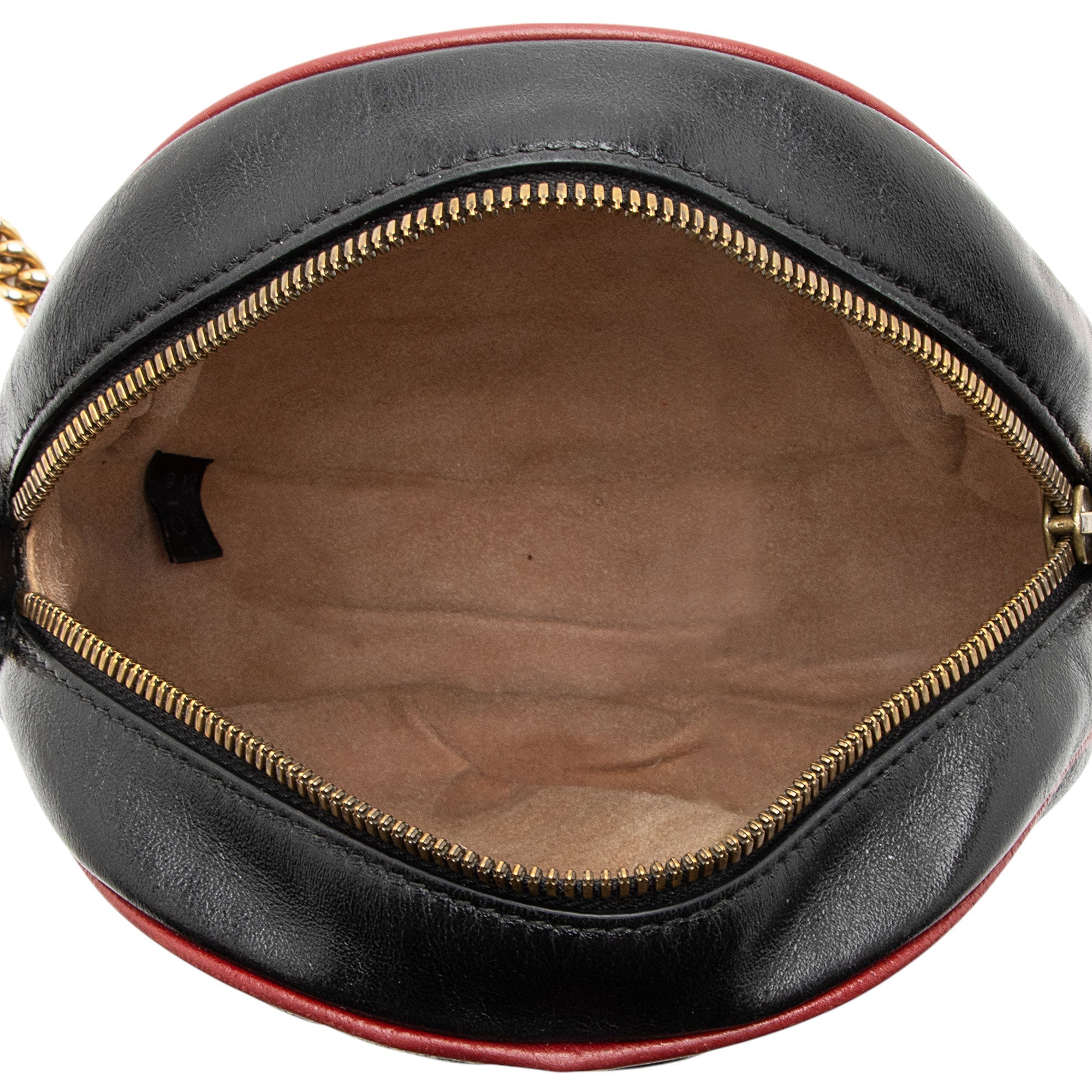 Gucci Matelasse Leather Torchon GG Marmont Round Mini Shoulder Bag