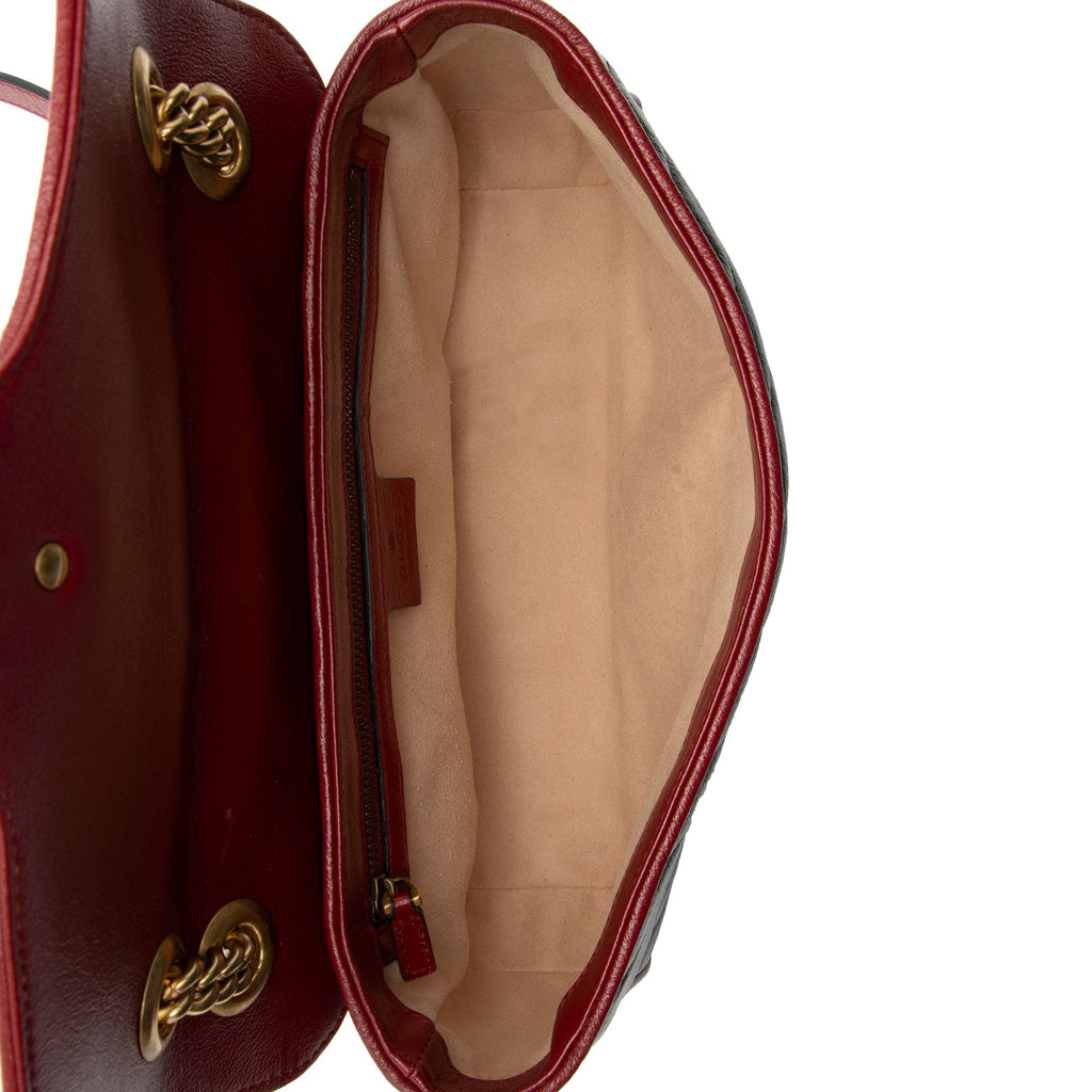 Gucci Matelasse Leather Torchon GG Marmont Small Flap Bag
