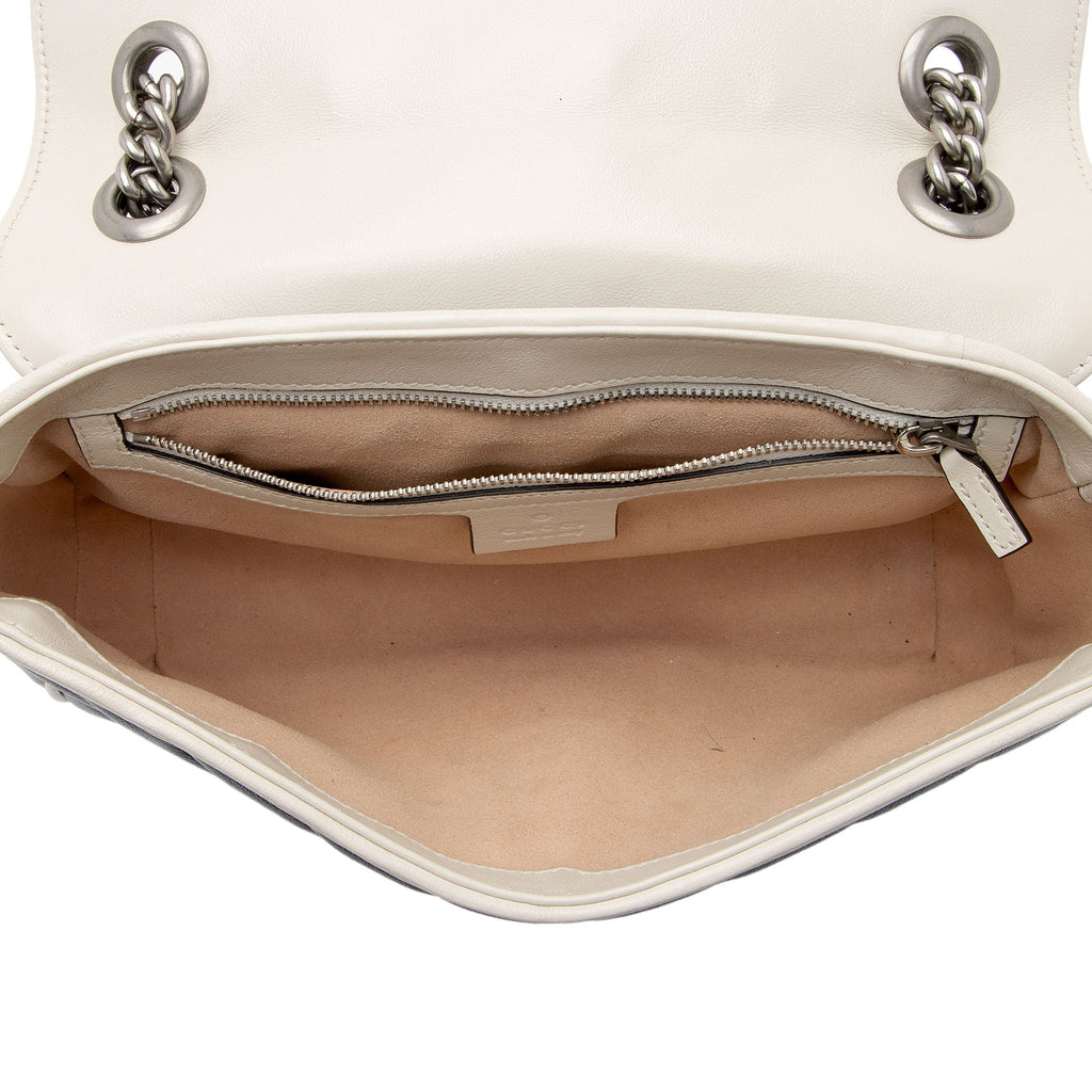 Gucci Matelasse Leather Torchon GG Marmont Small Flap Bag (SHF-V987rt)
