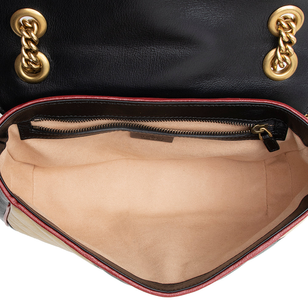 Gucci Matelasse Leather Torchon GG Marmont Small Shoulder Bag (SHF-14786)
