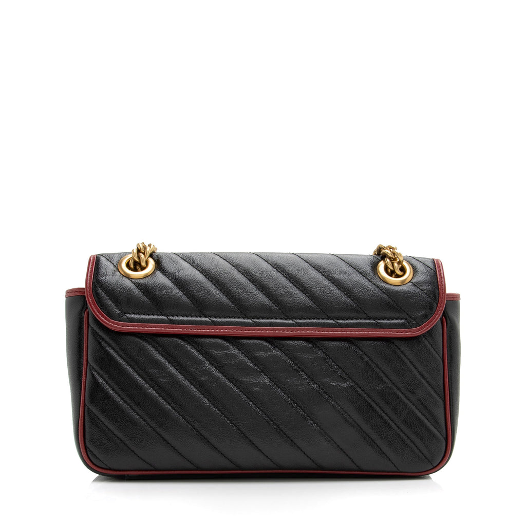Gucci Matelasse Leather Torchon GG Marmont Small Shoulder Bag (SHF-23396)