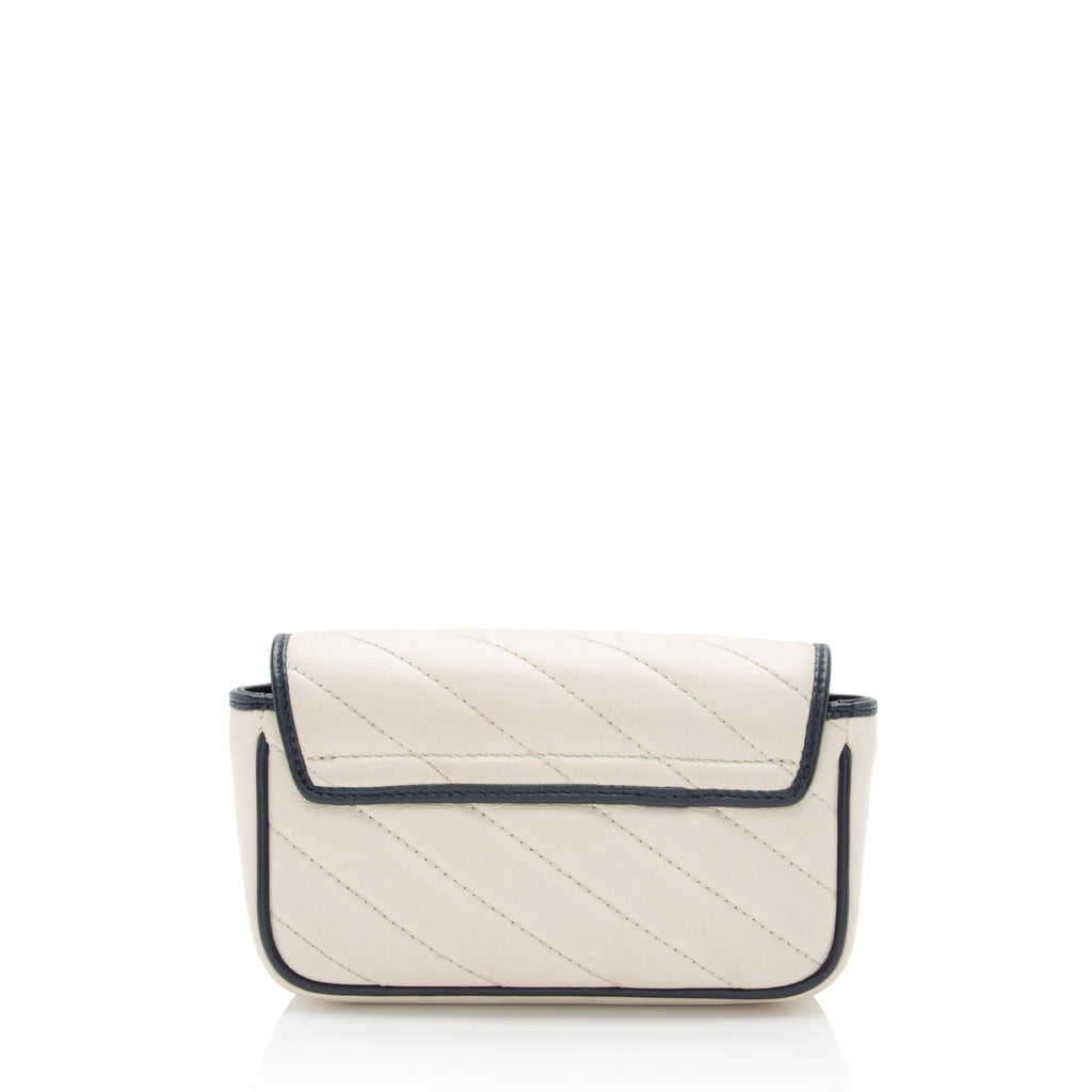 Gucci Matelasse Leather Torchon GG Marmont Super Mini Flap Bag (SHF-bXZV03)