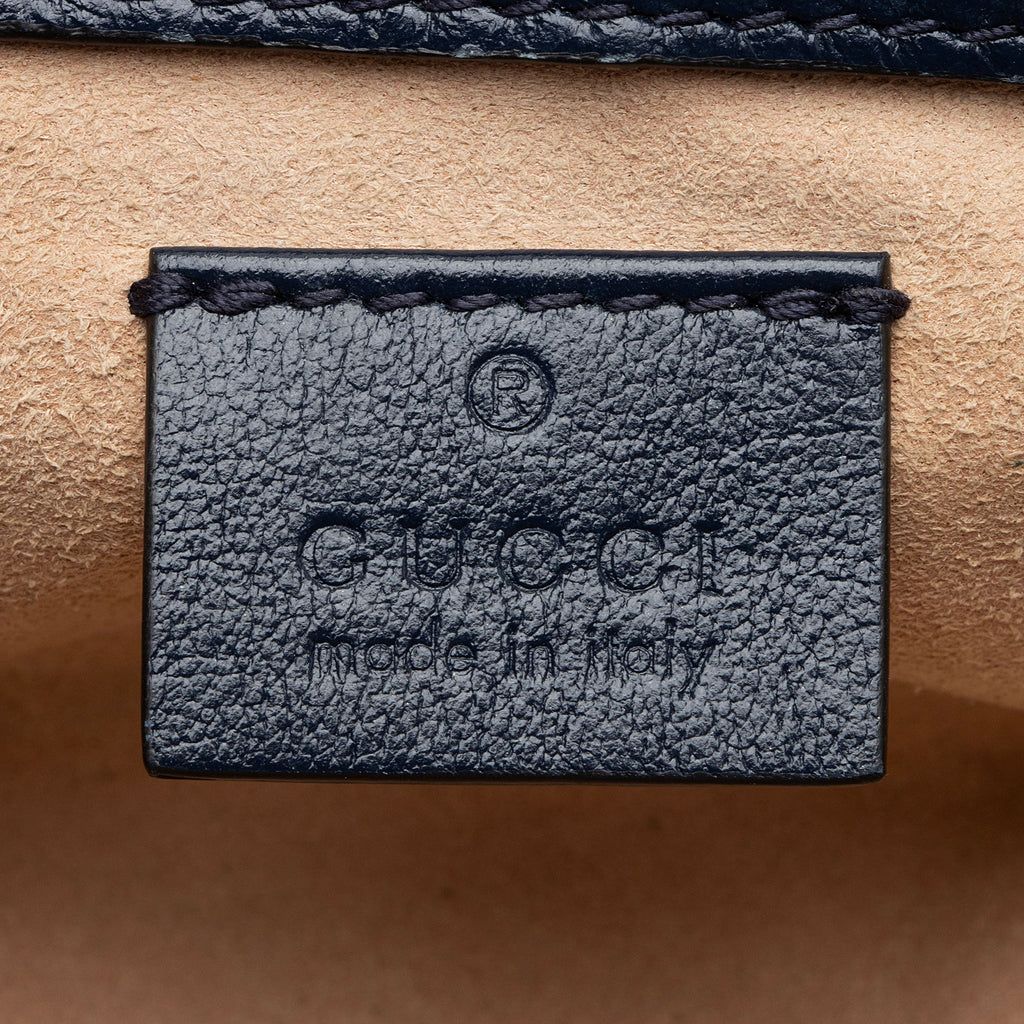 Gucci Matelasse Leather Torchon GG Marmont Super Mini Flap Bag (SHF-bXZV03)