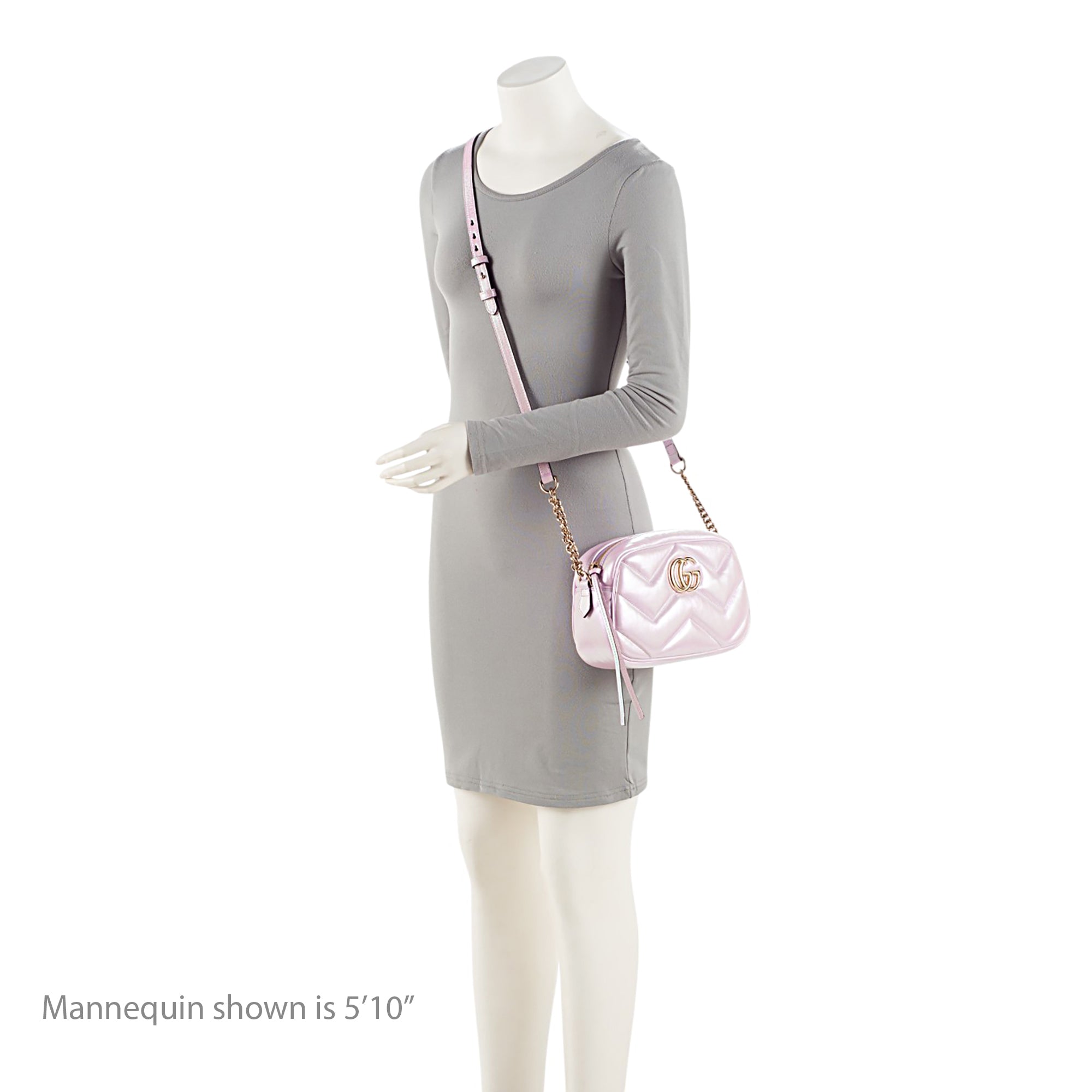Gucci Matelasse Padded Iridescent Leather GG Marmont Small Camera Bag