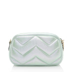 Gucci Matelasse Padded Iridescent Leather GG Marmont Small Camera Bag
