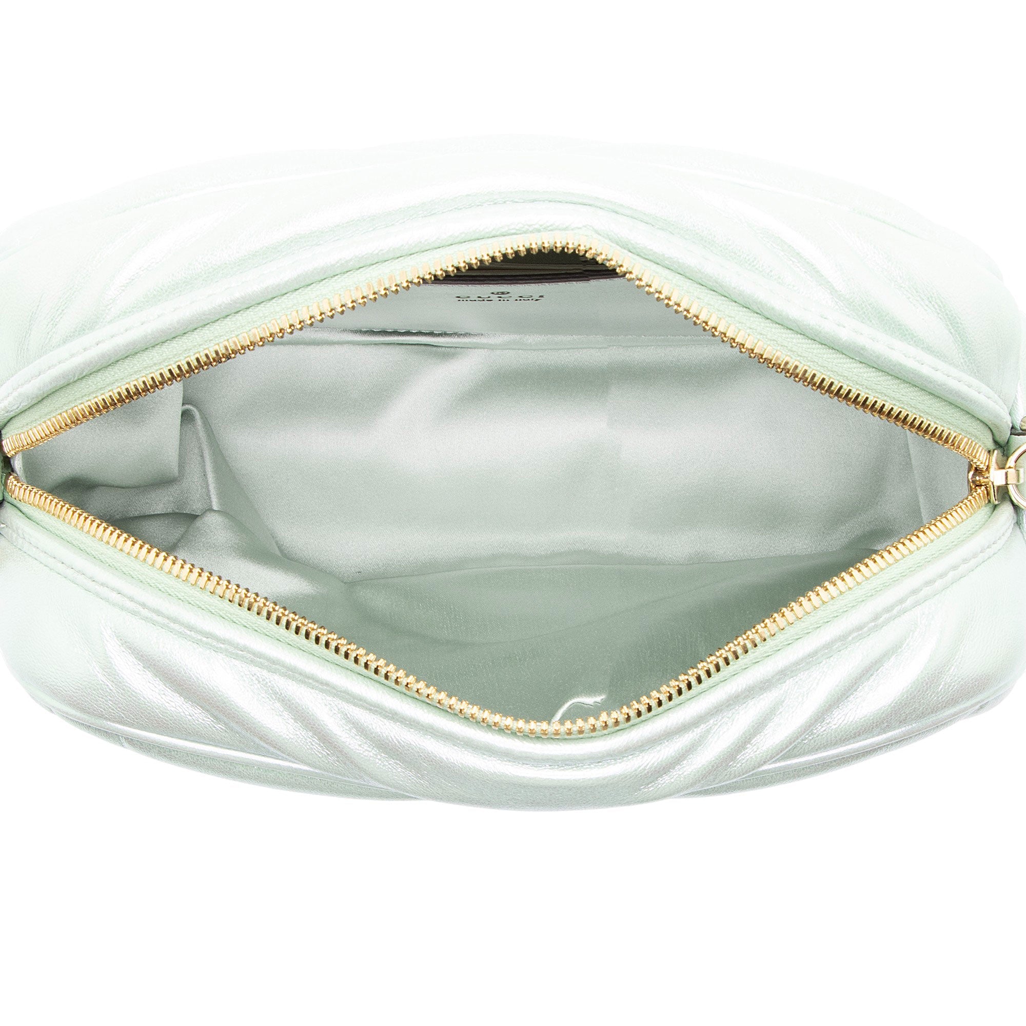 Gucci Matelasse Padded Iridescent Leather GG Marmont Small Camera Bag