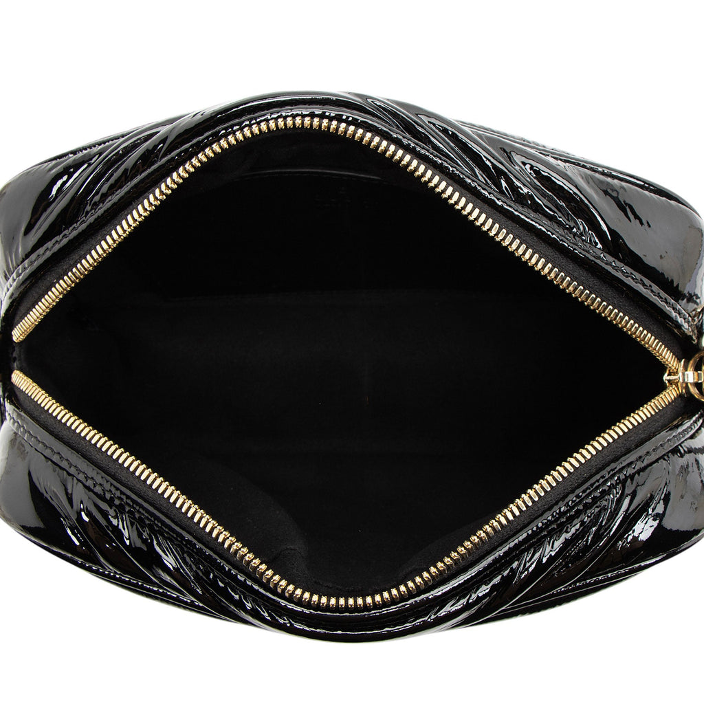 Gucci Matelasse Padded Patent Leather GG Marmont Small Camera Bag