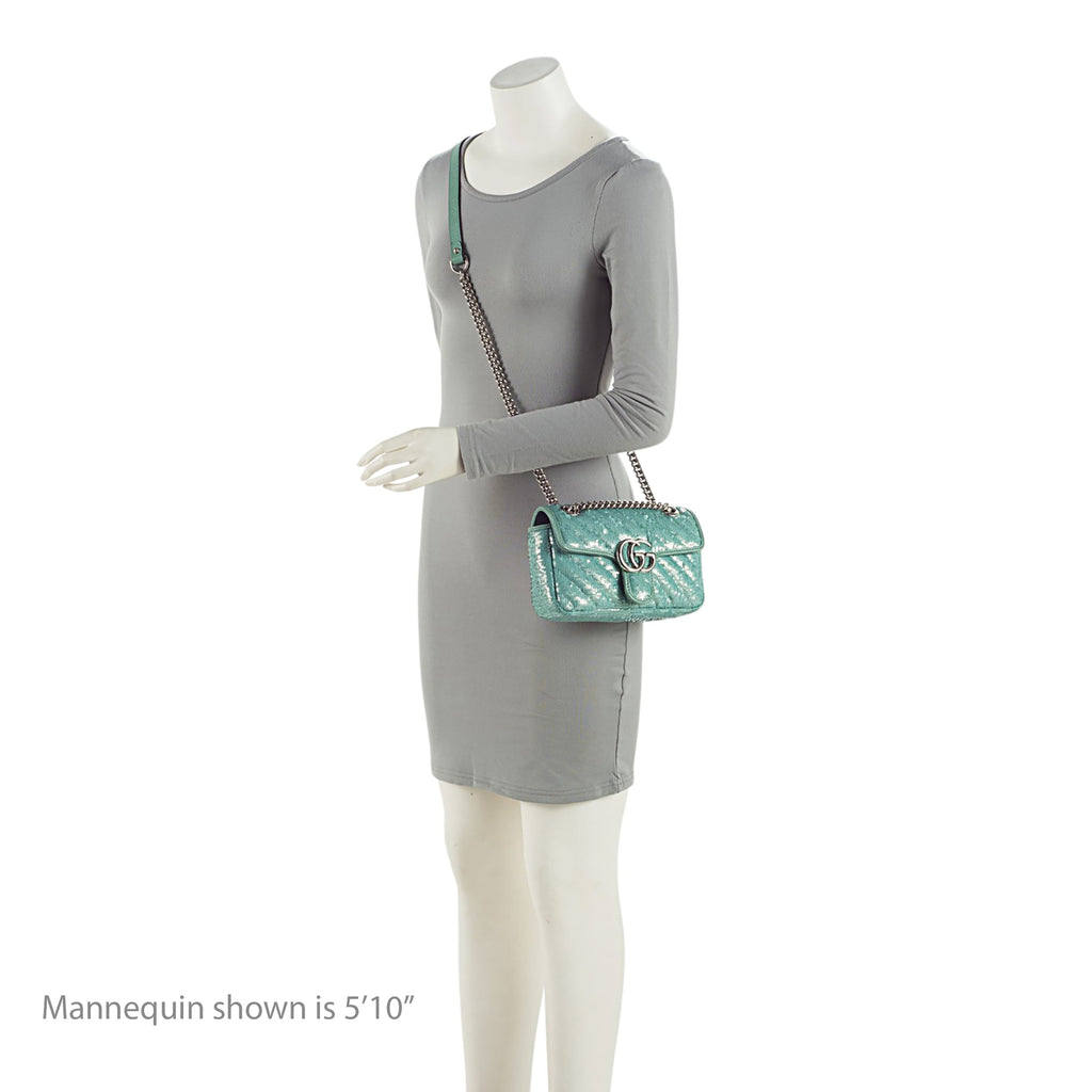 Gucci Matelasse Sequin GG Marmont Mini Flap Bag (SHF-09pAUc)