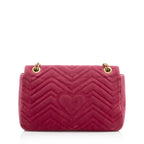 Gucci Matelasse Velvet Embroidered Blind for Love GG Marmont Medium Shoulder Bag - FINAL SALE (SHF-23780)