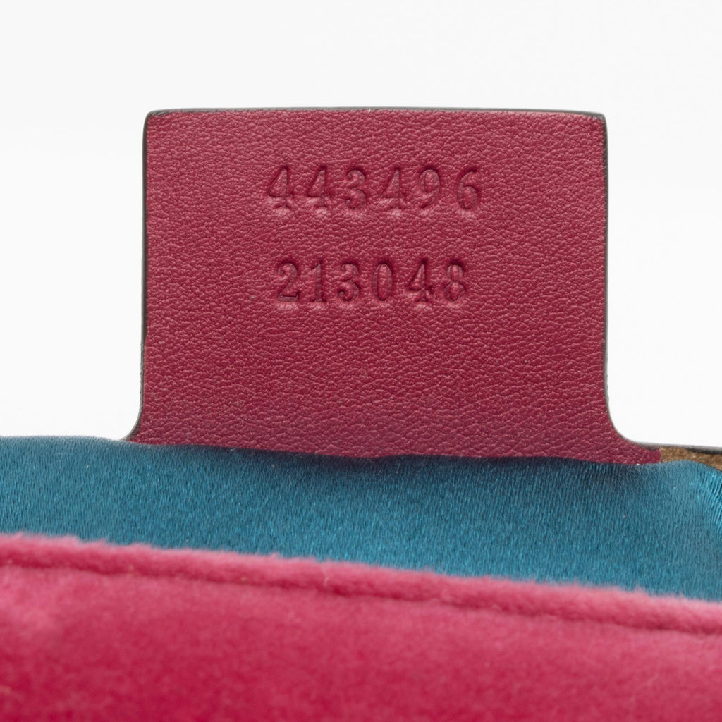 Gucci Matelasse Velvet Embroidered Blind for Love GG Marmont Medium Shoulder Bag - FINAL SALE (SHF-23780)