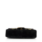 Gucci Matelasse Velvet Embroidered Loved Floral GG Marmont Medium Shoulder Bag (SHF-19350)