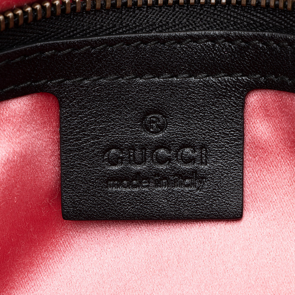 Gucci Matelasse Velvet Embroidered Loved Floral GG Marmont Medium Shoulder Bag (SHF-19350)