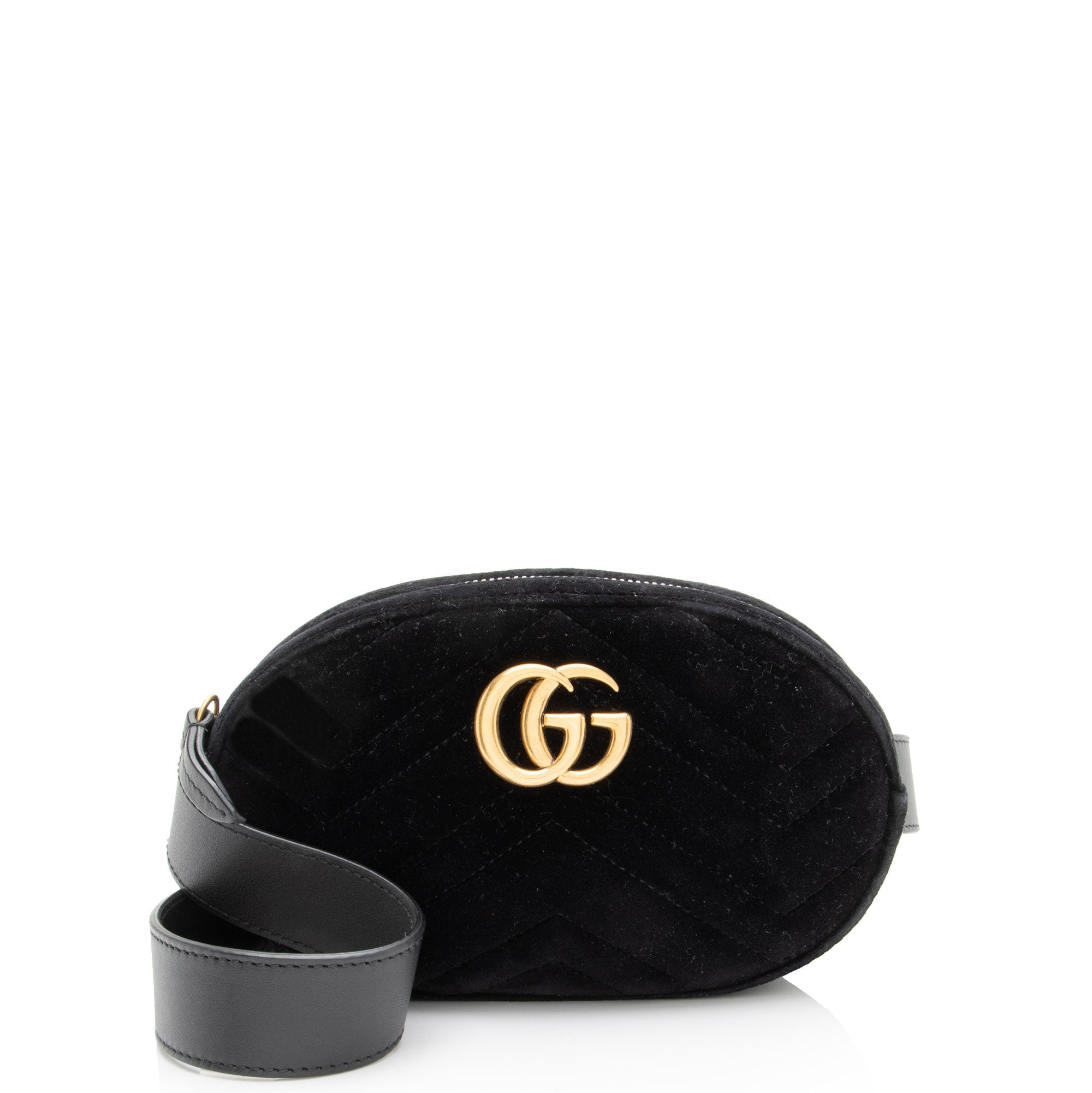 Gucci Matelasse Velvet GG Marmont Belt Bag - Size 34 / 85