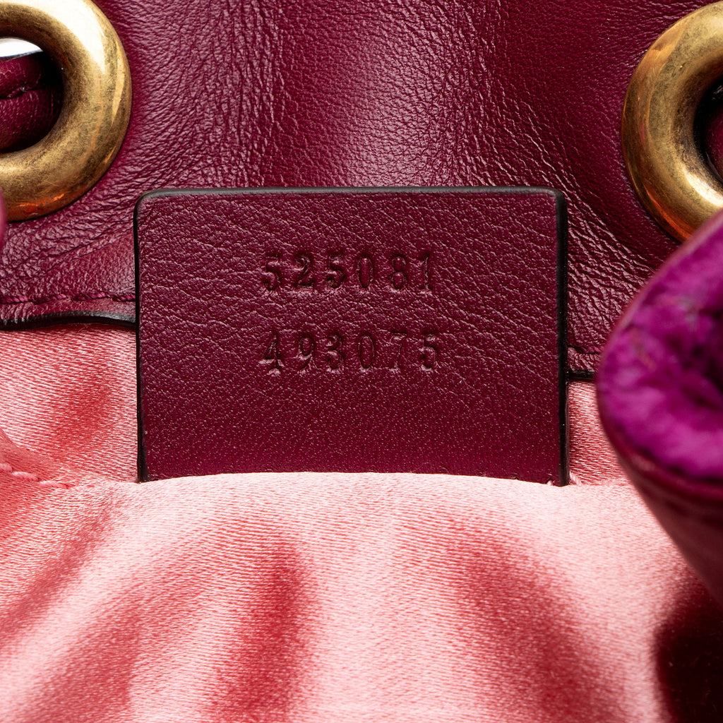 Gucci Matelasse Velvet GG Marmont Bucket Bag