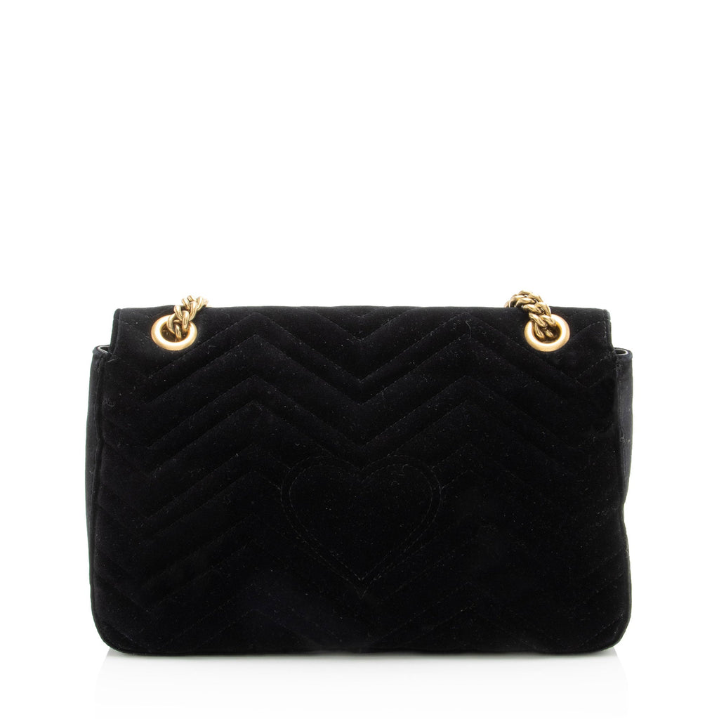 Gucci Matelasse Velvet GG Marmont Large Flap Bag