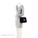 Gucci Matelasse Velvet GG Marmont Large Flap Bag